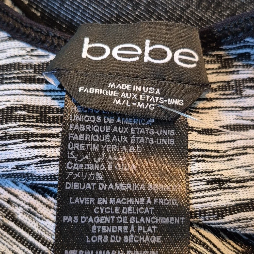 Bebe women's M/L Hourglass Space Eye Tank dress black & white NWT Bodycon - Picture 5 of 6